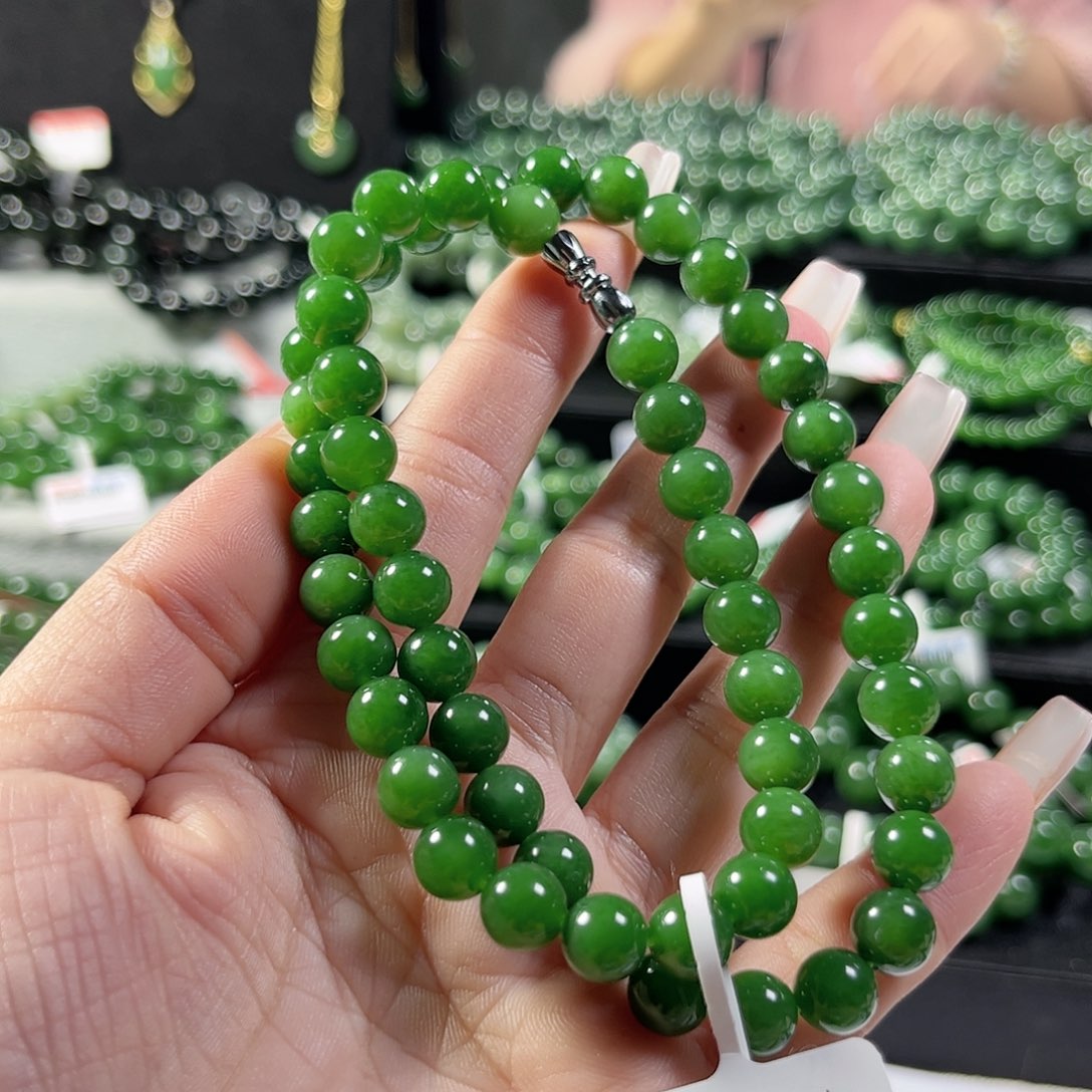 和田玉（碧玉）手链未镶嵌8