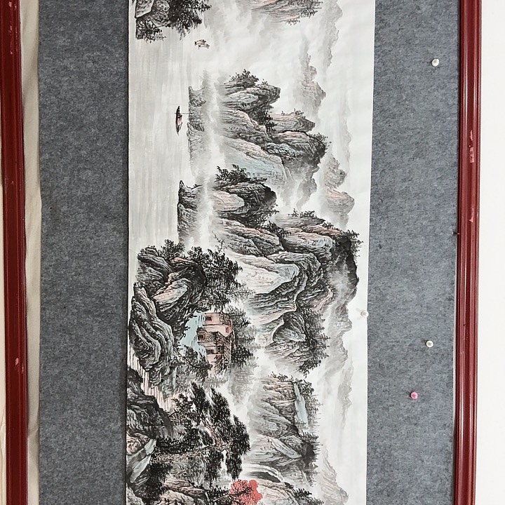 国画手绘国画云峰千里秀