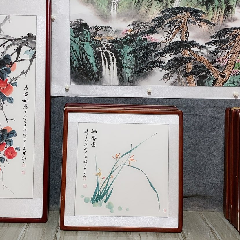 【闪购商品】国画书画作品带框65×65厘米