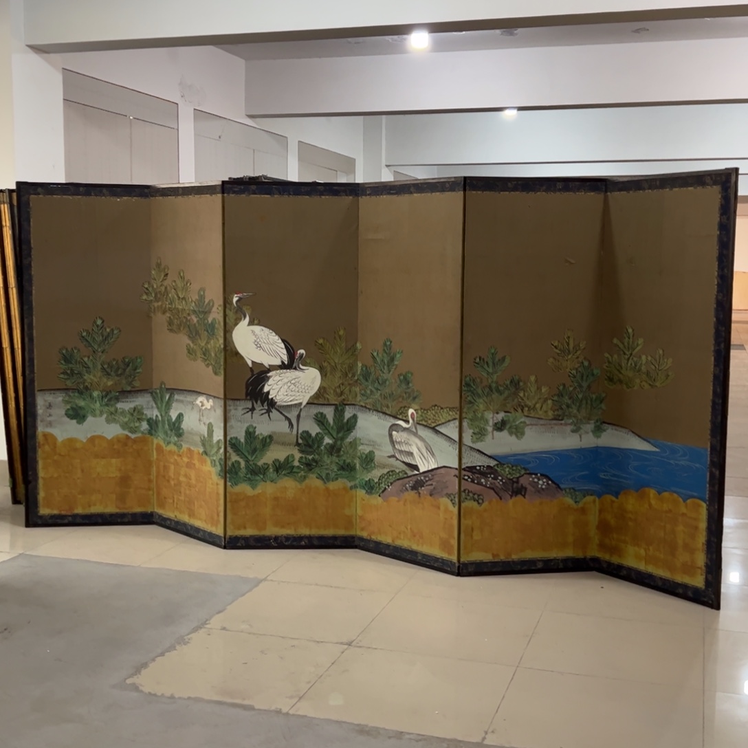 绘画屏风框画茶空间设计