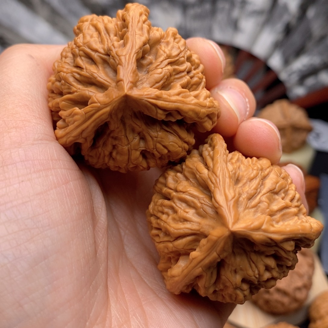 文玩核桃把件43全品官帽三棱