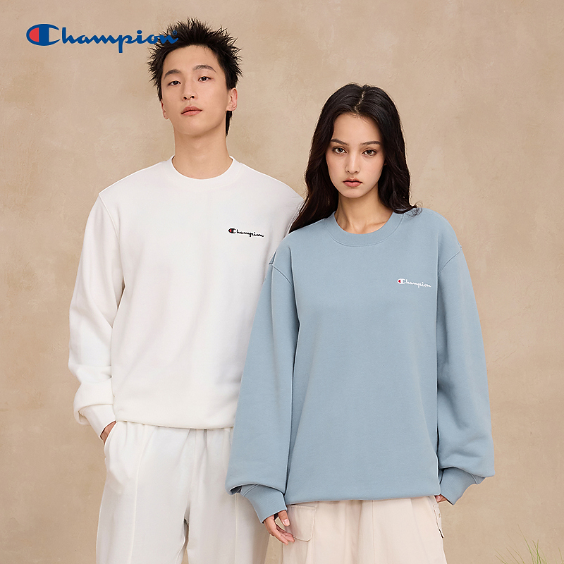 Champion冠军25秋季新款圆领加绒卫衣男落肩女上衣刺绣U5CSWSM045