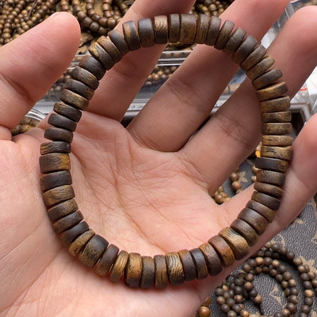 沉香碎屑沉香金沙叶沉水算盘珠单圈0.8/7克➕