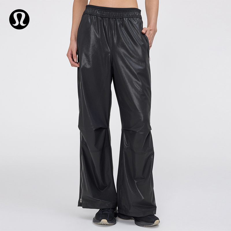 Swift 女士光泽感中腰拉链裤腿阔腿裤丨lululemon丨LW5HMVS