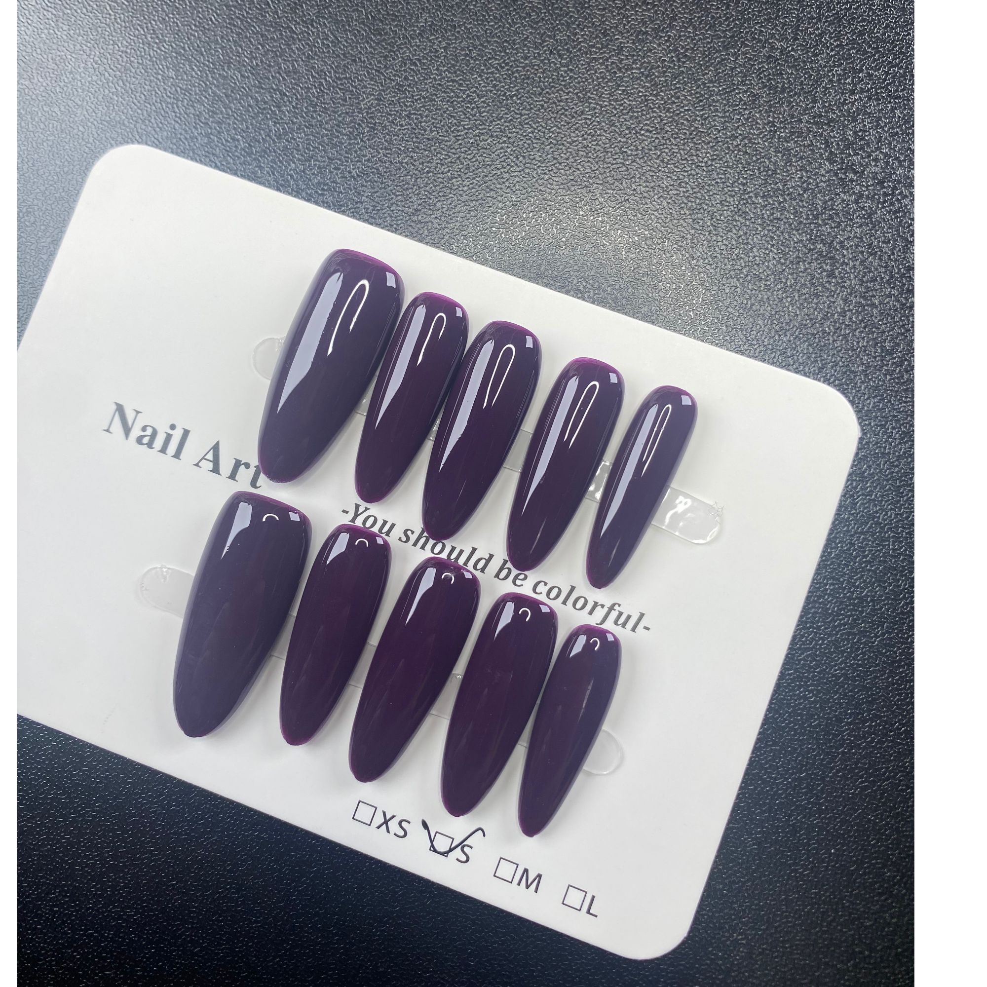 祖母紫纯手工纯色穿戴甲