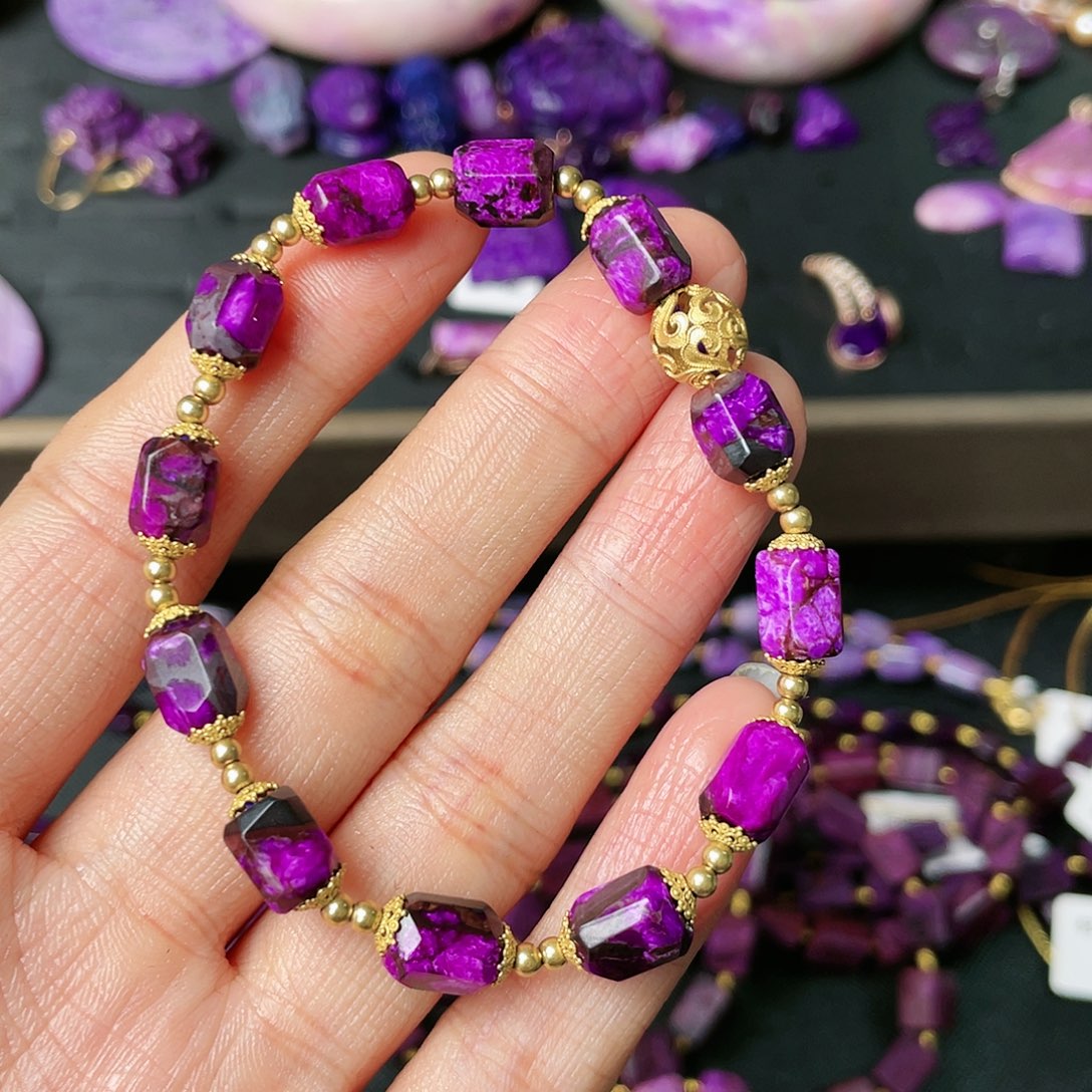 苏纪石（舒俱来）手链18K金镶嵌帅*