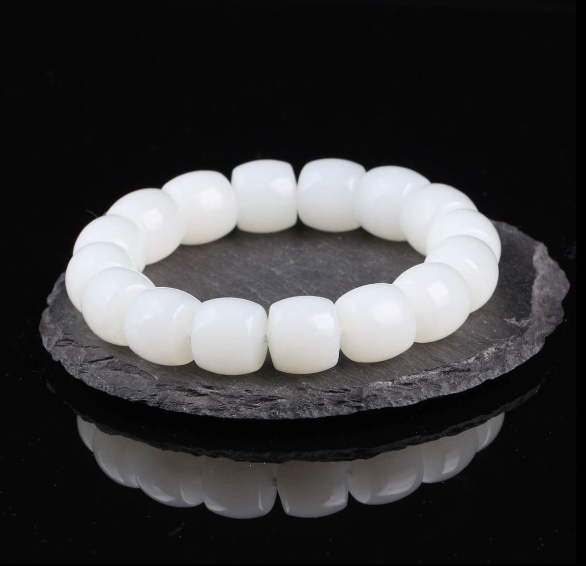 和田玉羊脂白玉直切卡12mm手串SL051多样性发其一拆标不退不换