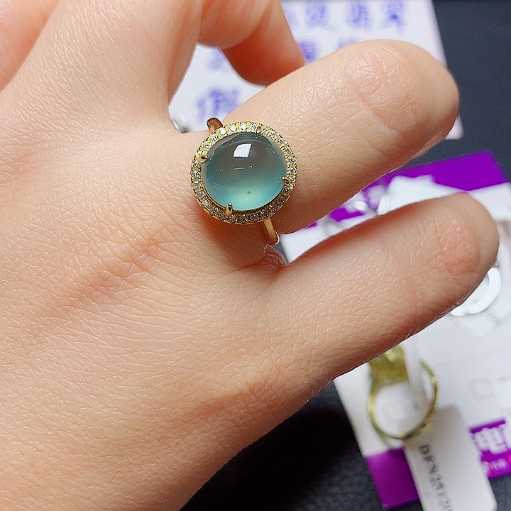 银S925镶嵌戒指翡翠