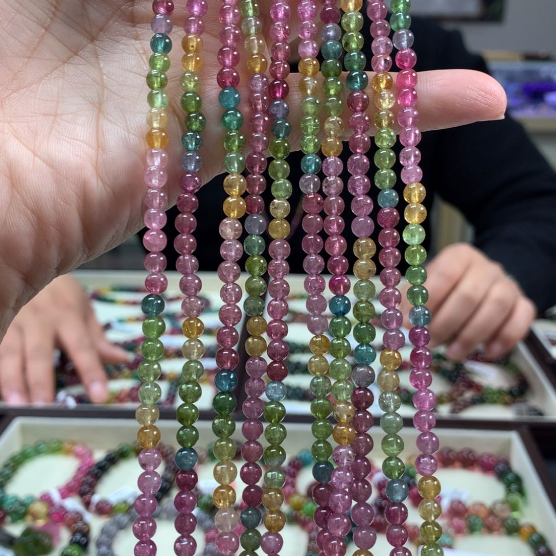 碧玺手链未镶嵌多样性发其一条4.6毫米左右