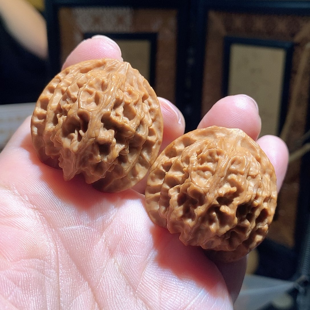 文玩核桃把件38苹果圆全品