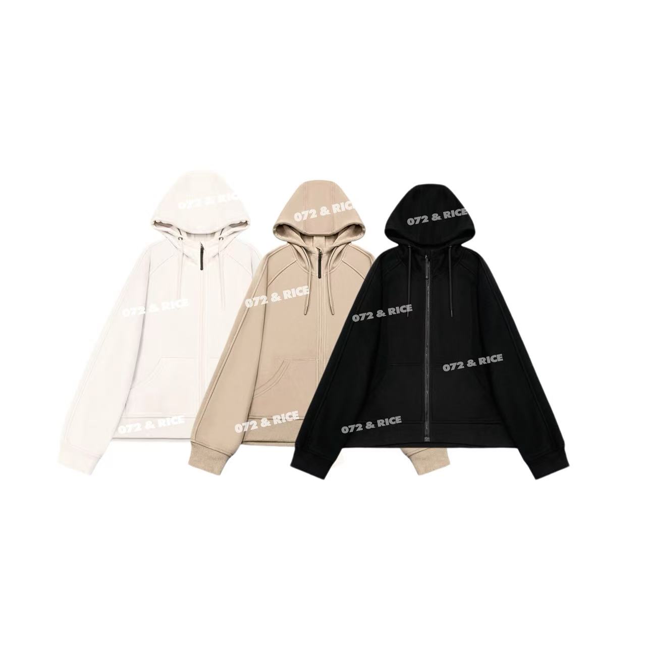 072 & RICE【宝莉卫衣】棉 秋季休闲连帽抓绒卫衣外套 A-AJY033