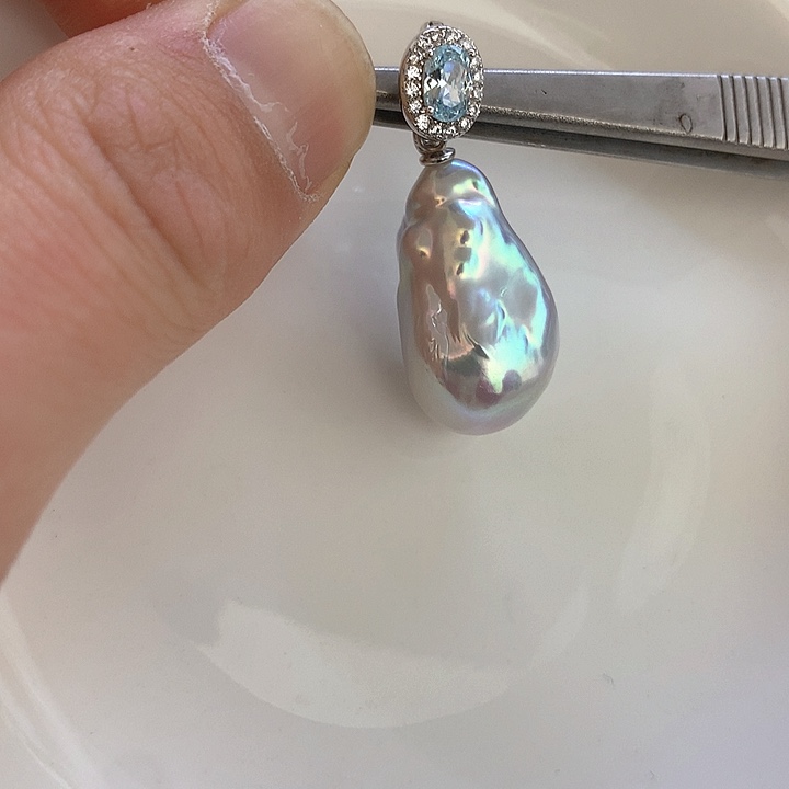 淡水珍珠颈饰银S925镶嵌