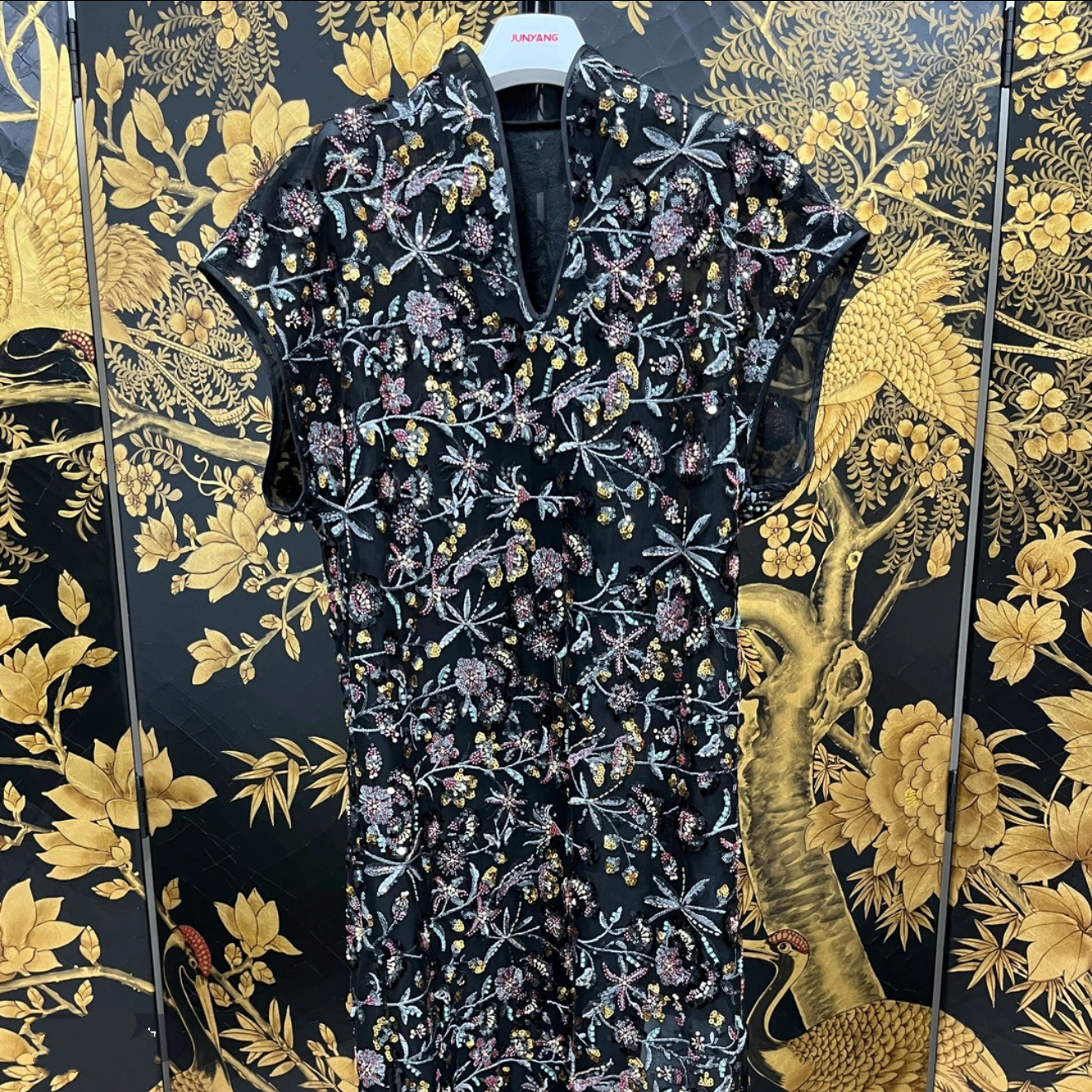 【李云霄同款】JUNYANG 万枝丹彩中式立领连衣裙