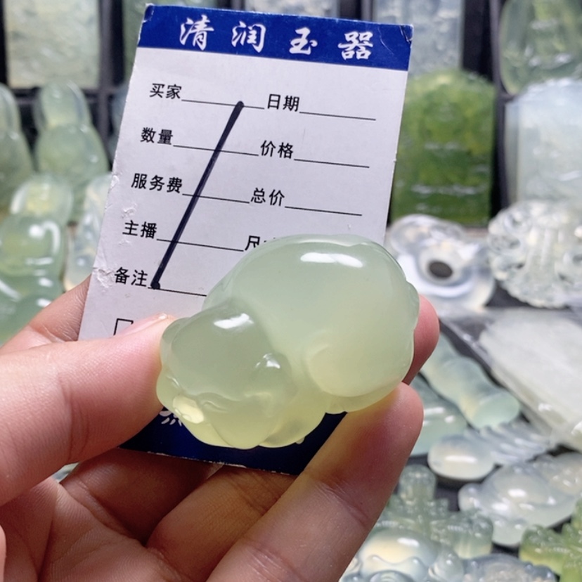 【闪购商品】合金蛇纹石玉手把件