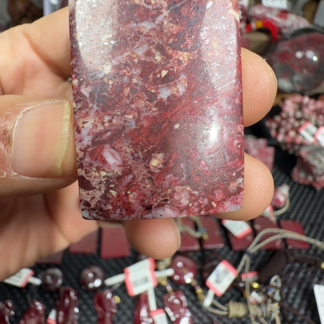 天然辰砂朱砂原石钥匙扣吊牌