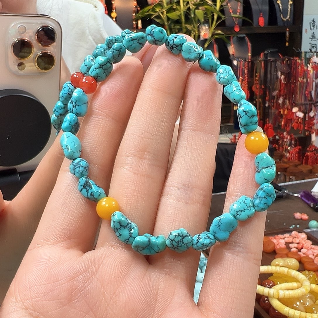 沉***林绿松石未镶嵌手链手链