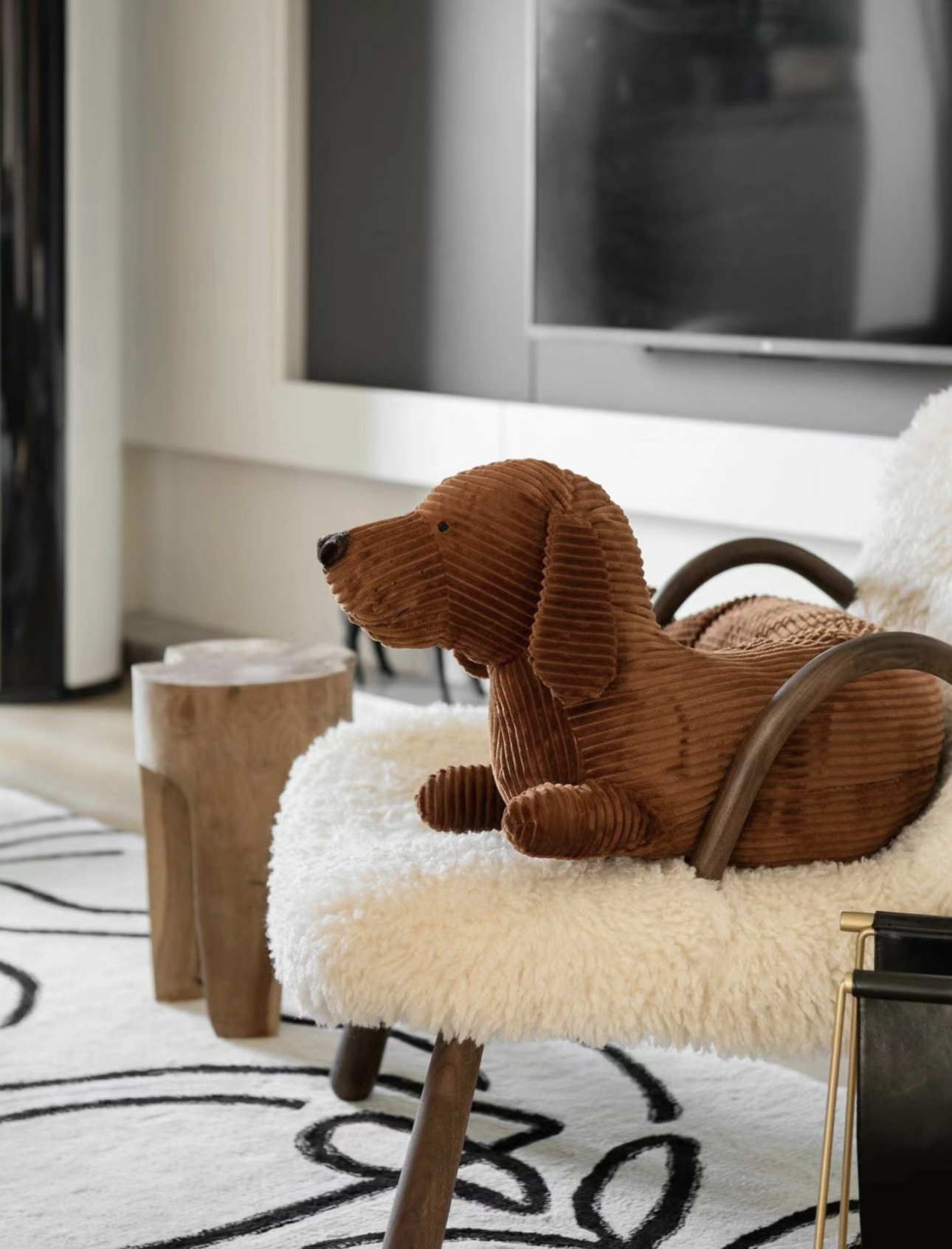 tbh家居腊肠狗蓝猫条形抱枕靠垫午睡靠枕腰枕颈枕