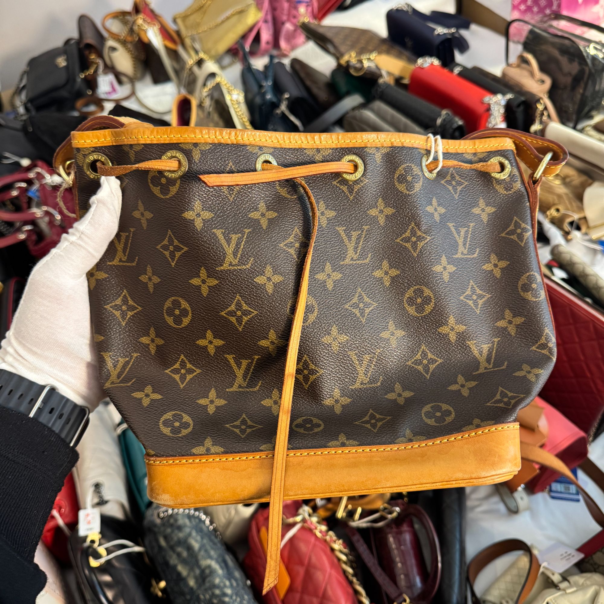 95新 LouisVuitton/路易威登 老花水桶单肩包/龙龙在包展