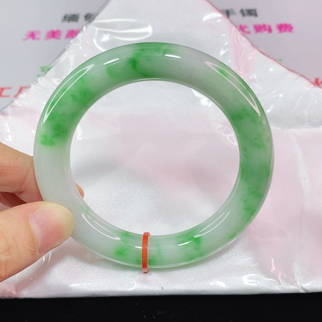 未镶嵌手镯翡翠54-56圈口圆条