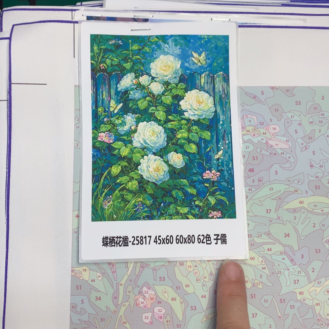 棉布桃**奶（有画布）蝶栖花楹大尺寸棉布