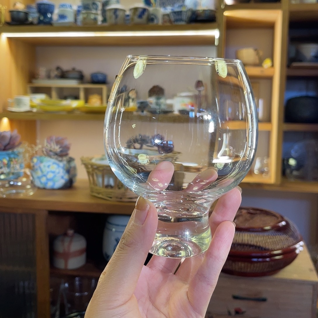 水晶玻璃吸管款大肚果汁杯冰激凌杯9