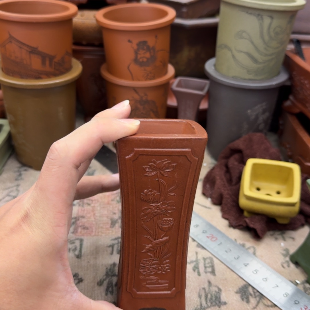 紫砂花盆宜兴紫砂正品4.5x11.5