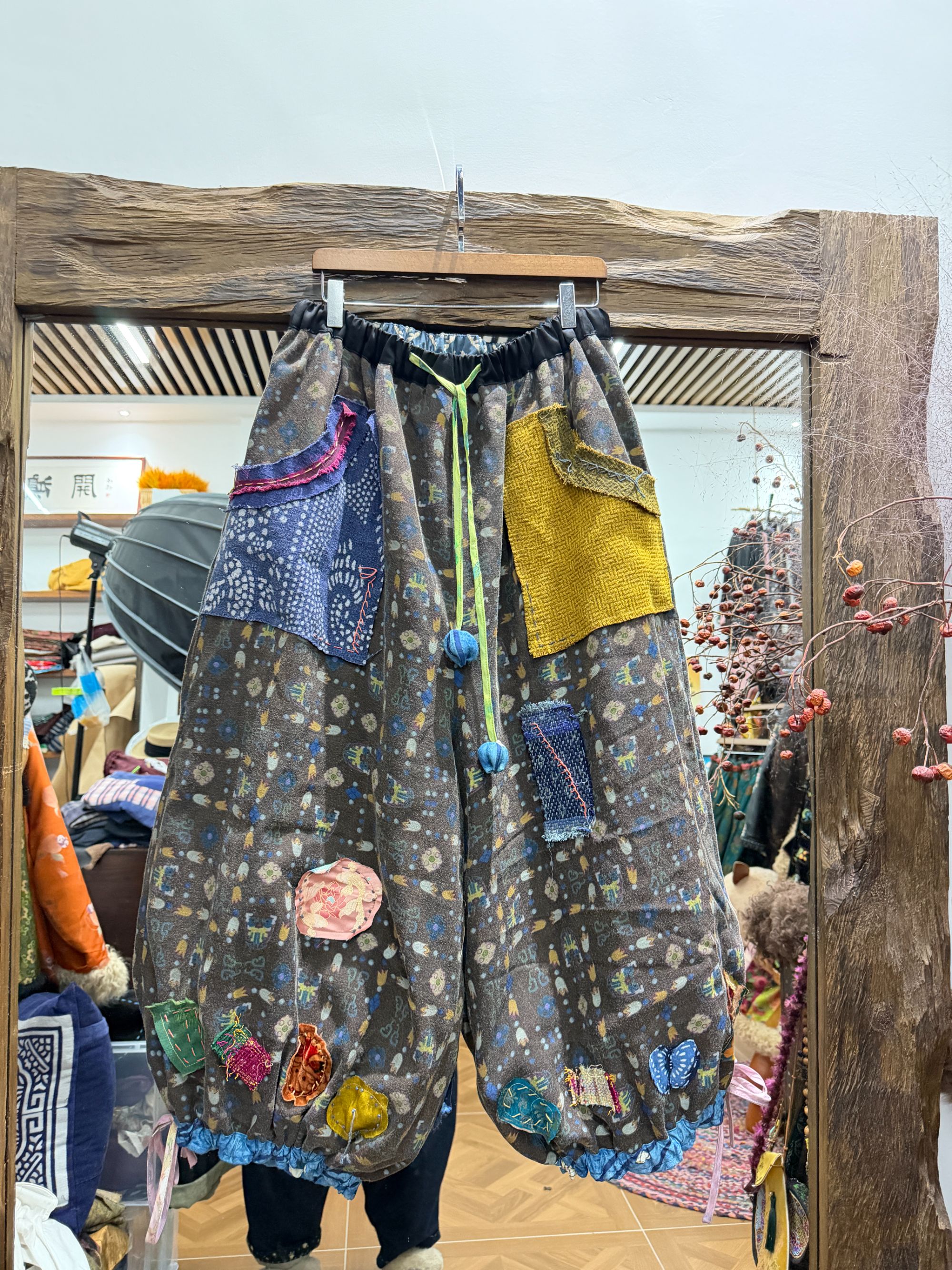 鑫禧定制分享桑蚕丝宽松舒适休闲时尚百搭复古松紧腰正裆老爹棉裤