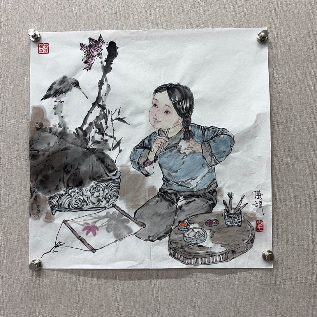 国画艺术家真人手绘