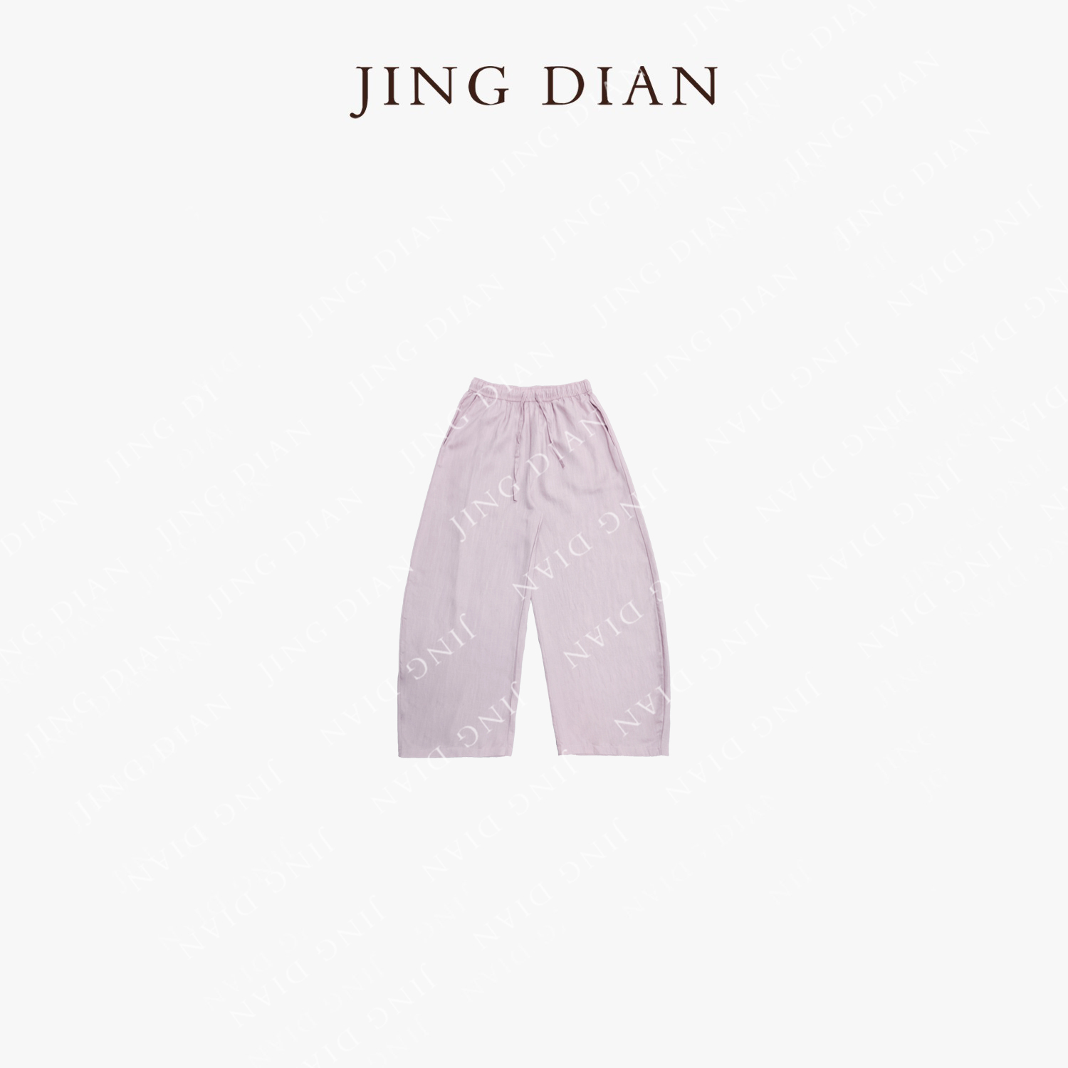 【JD】小众设计款粉紫色天丝亚麻小灯笼裤