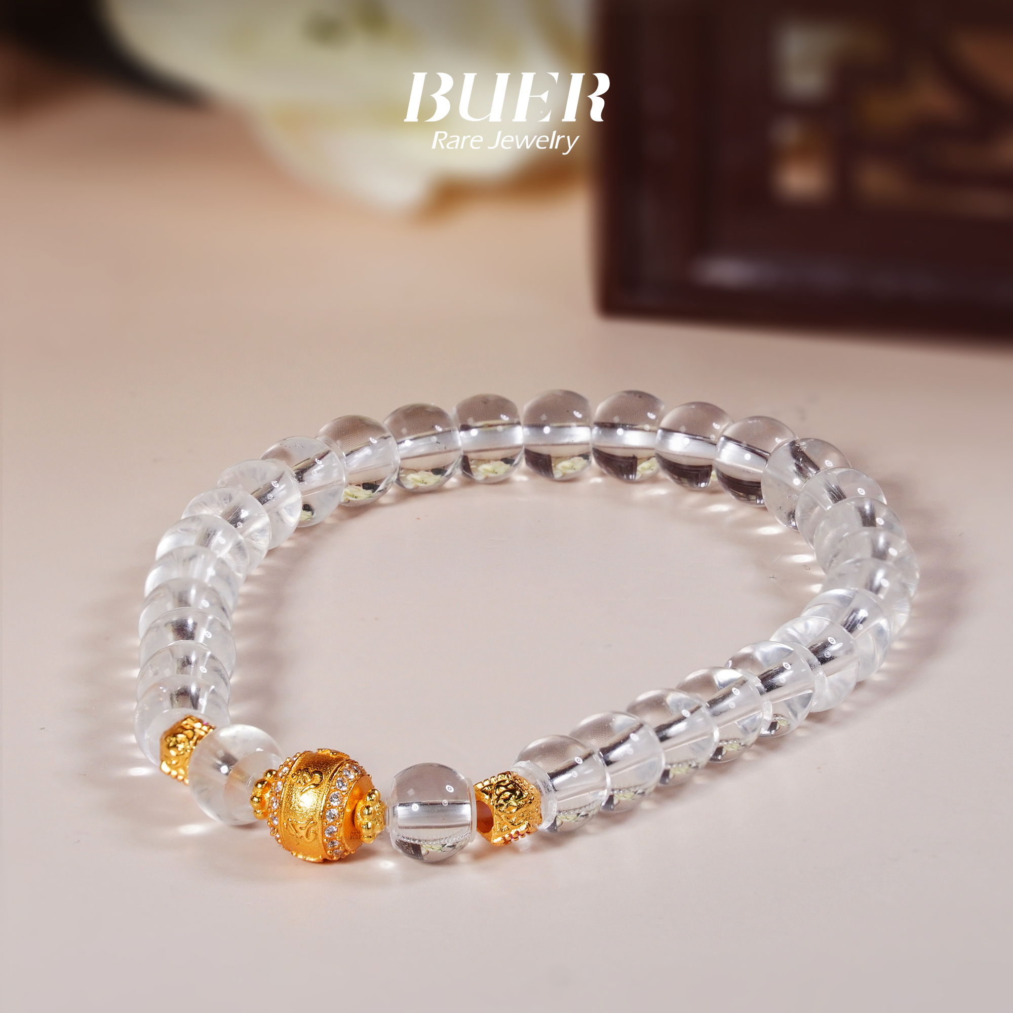 【不二】白水晶DIY直切手串7mm+