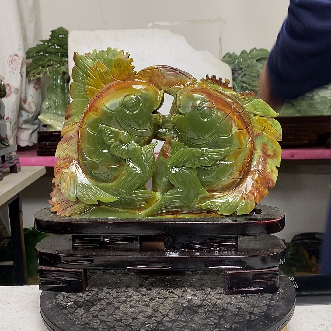 朝***石玉玉未镶嵌居家摆件