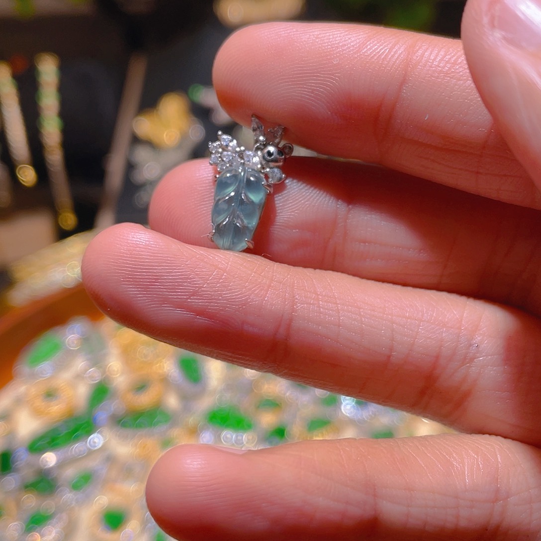 翡翠吊坠(不含链)银S925镶嵌