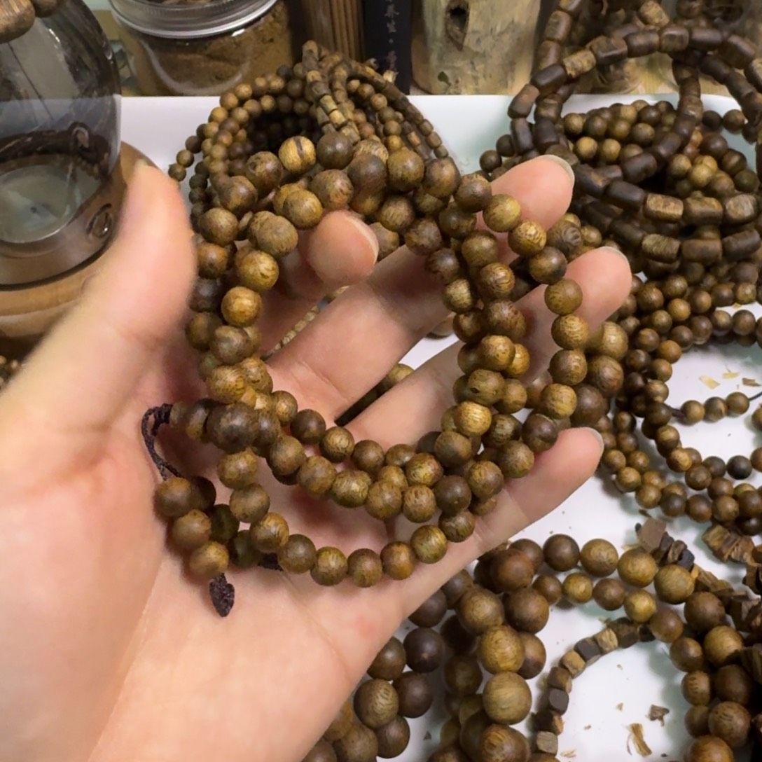 沉香沉香碎屑圆珠多圈卡7规格14g