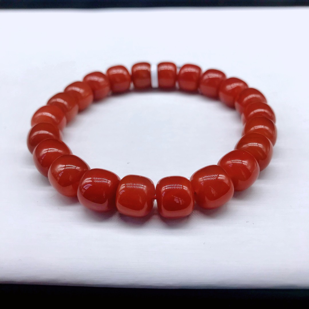  【小雪】南红四川瓦西毕业级锦红老型百搭手串10mm