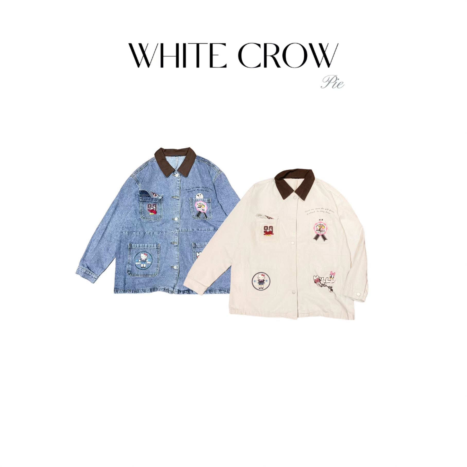 【立领口袋】牛仔外套10161休闲时尚宽松潮流满印