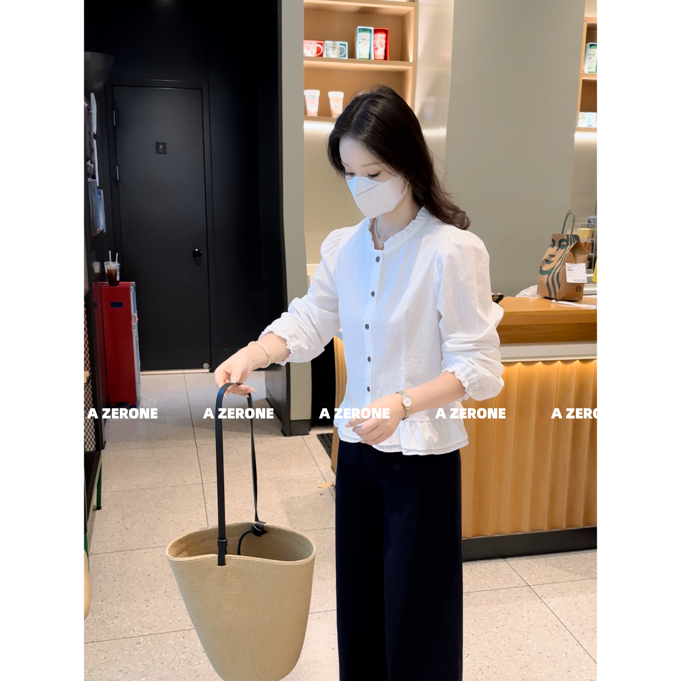 BK 韩版气质长袖衬衫上衣女秋新款洋气减龄小衫设计感衬衣