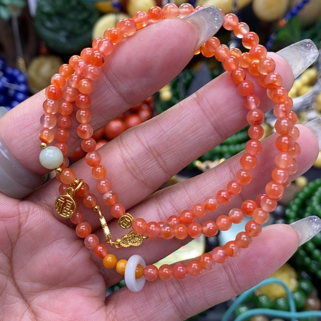 南红玛瑙手链未镶嵌