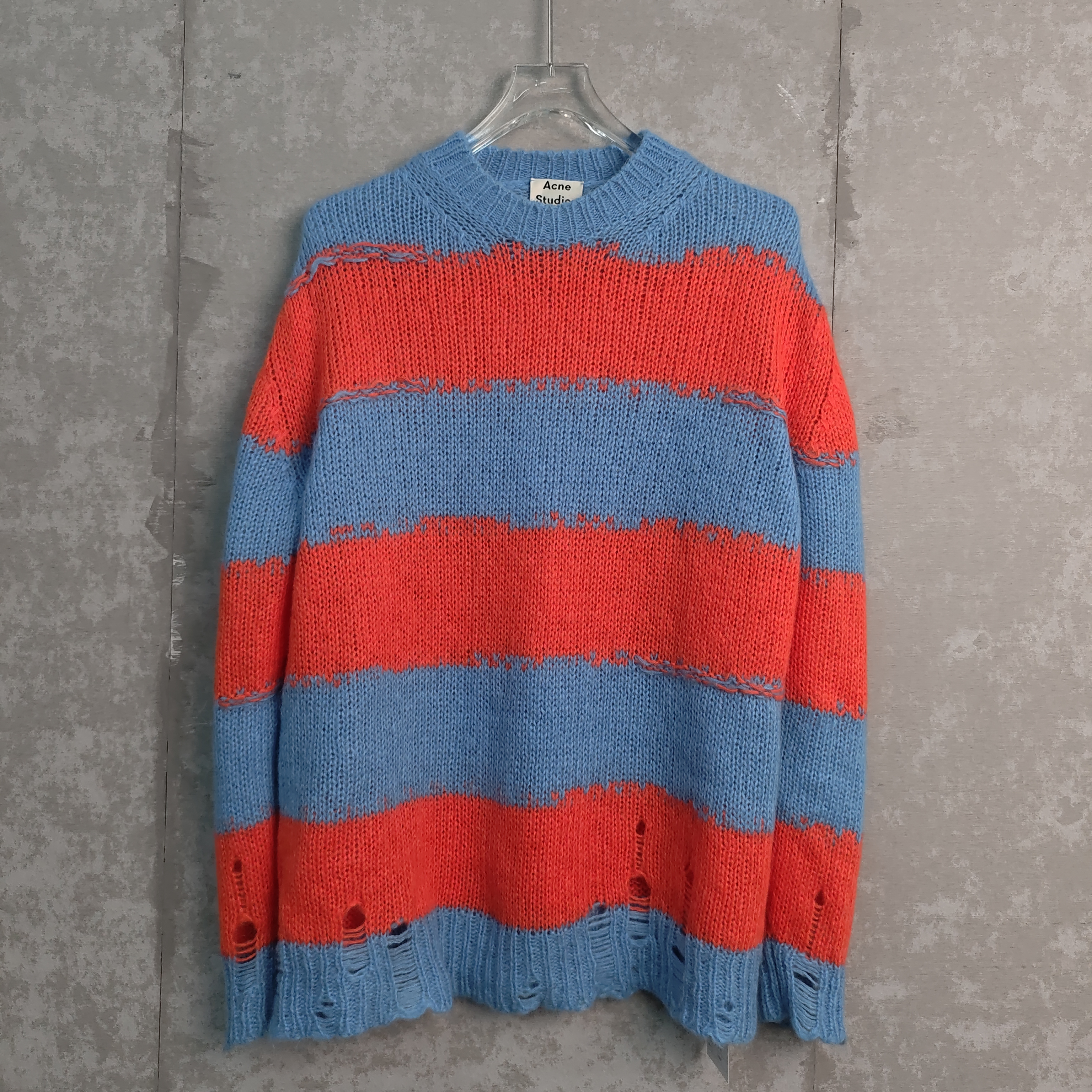 未使用 WE11 DONE XS*1/acne studio糜烂拼色条纹马海毛/15064