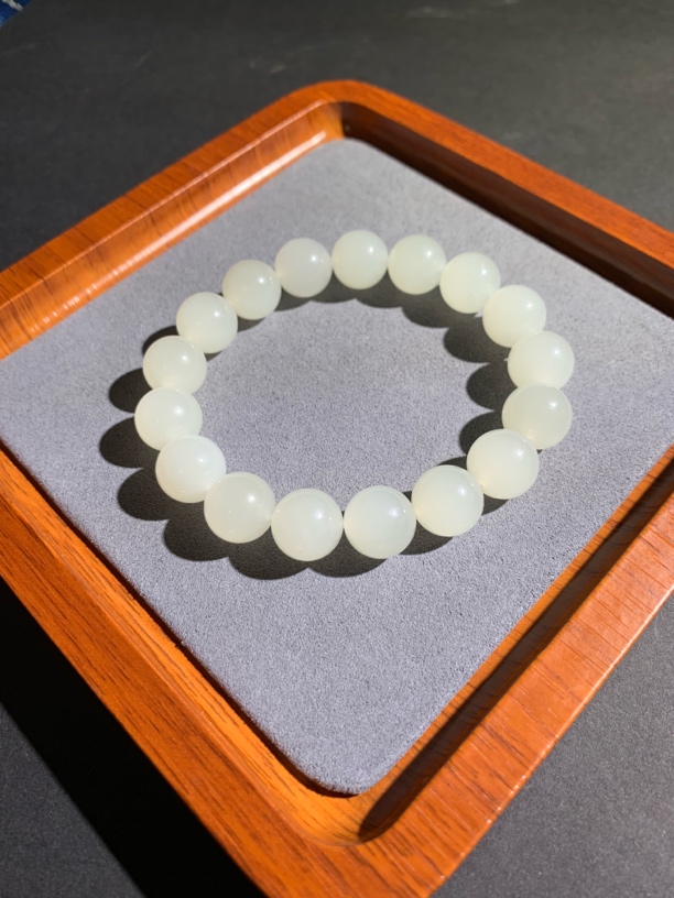 （天然和田玉白玉高货手串）松柏珠宝 多样性发货一条