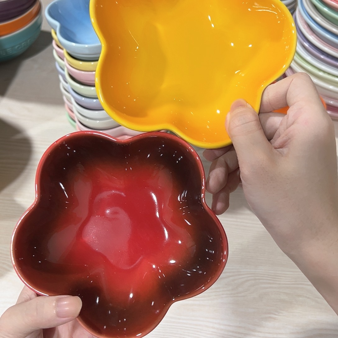 陶瓷 +++小梅花晚 红色 深黄