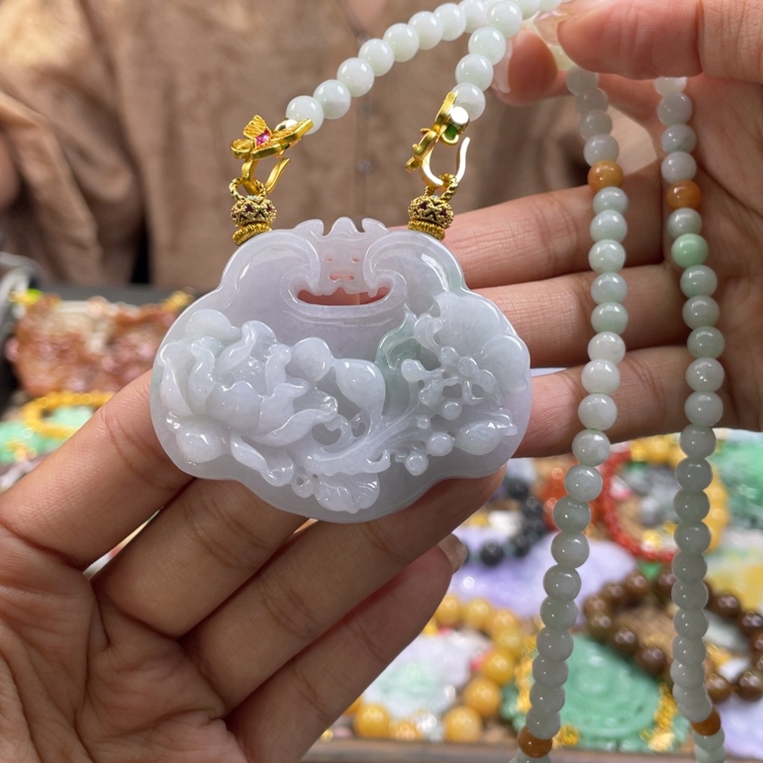 翡翠未镶嵌颈饰代编织