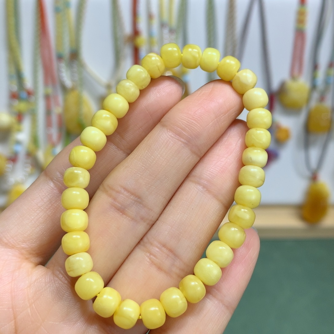 蜜蜡手链未镶嵌特价瑕疵