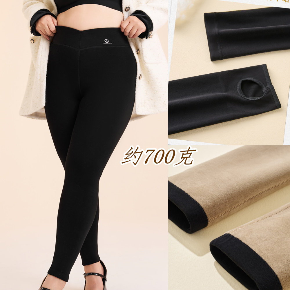 （约700克）高腰高弹加厚一线裆打底裤棉裤