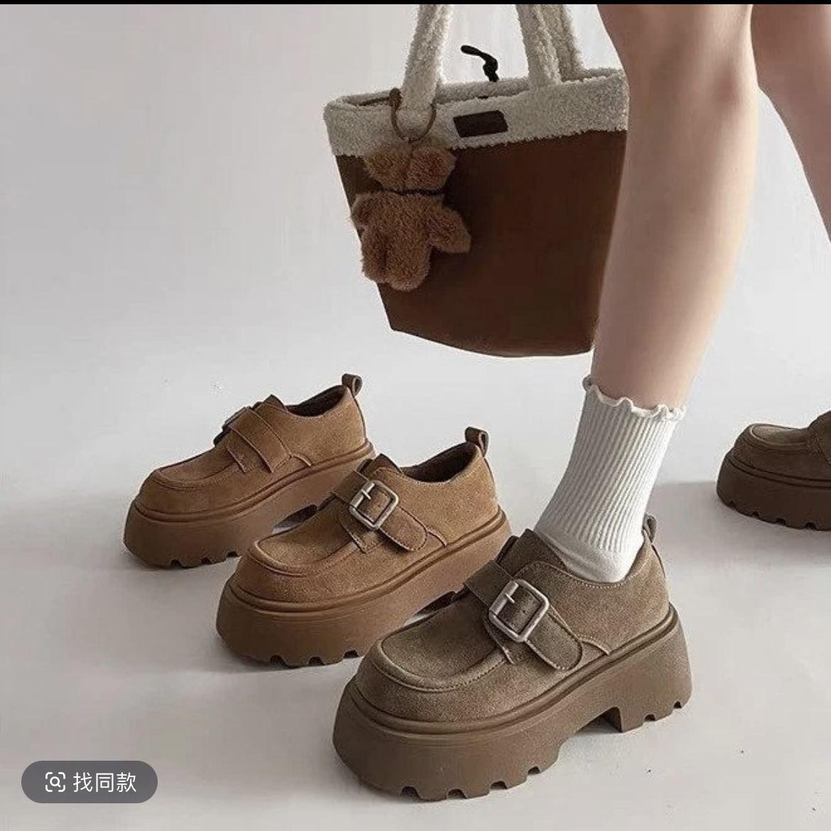 新疆（6厘米）2025春季新款厚底增高小众设计时尚勃肯鞋8882-1