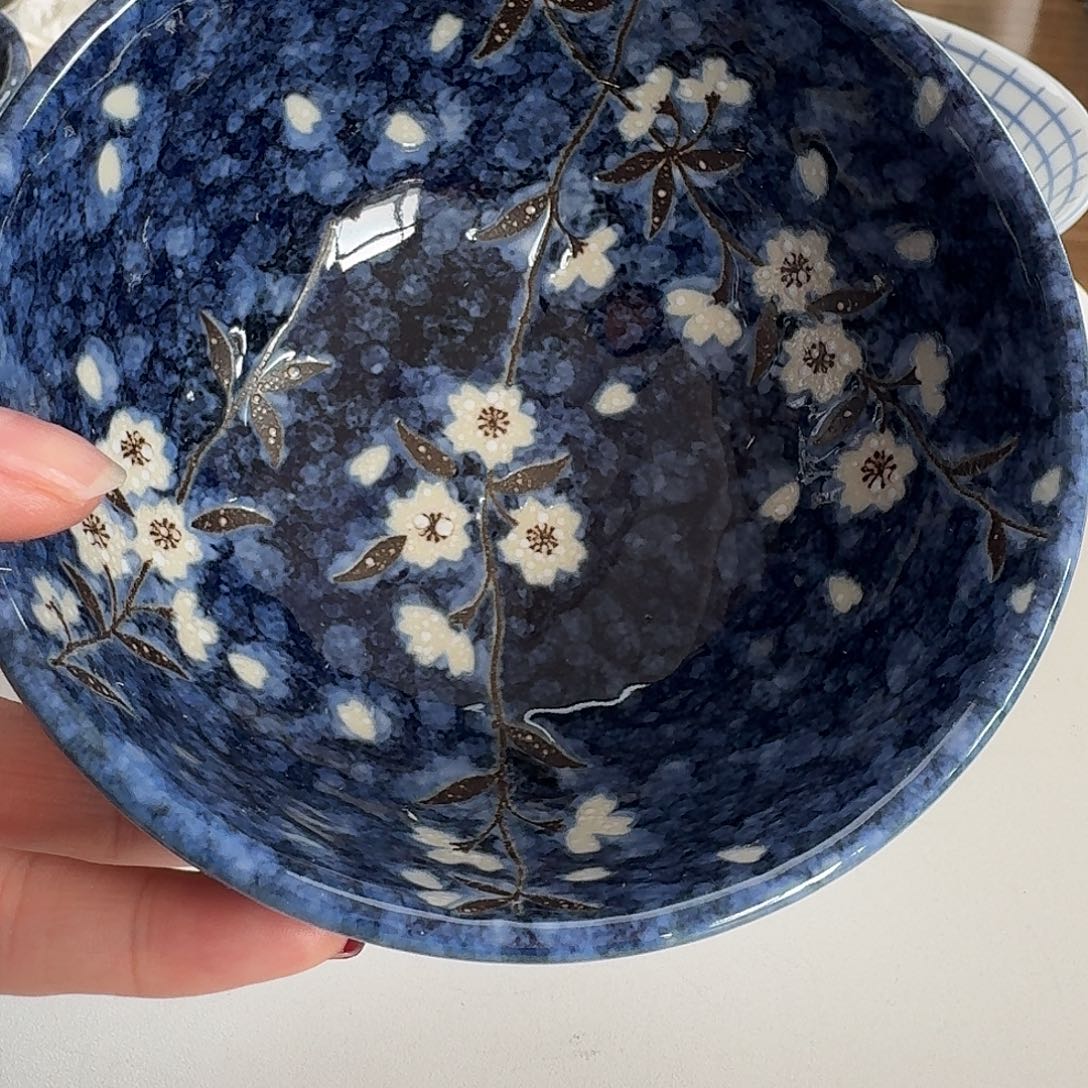 瓷蓝樱花13厘米饭碗