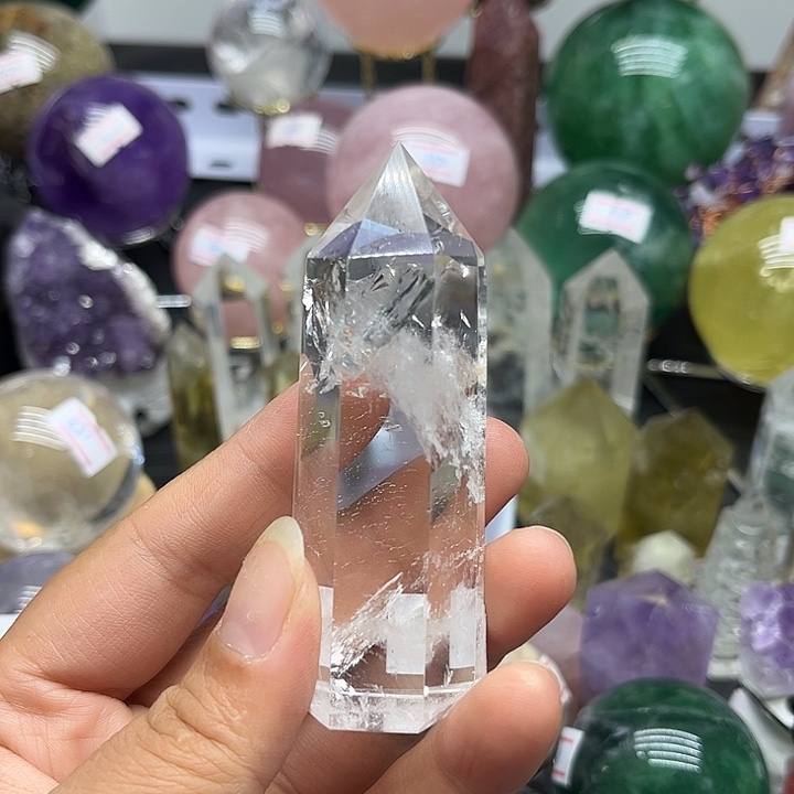 未镶嵌珠宝半成品水晶92克白水晶柱