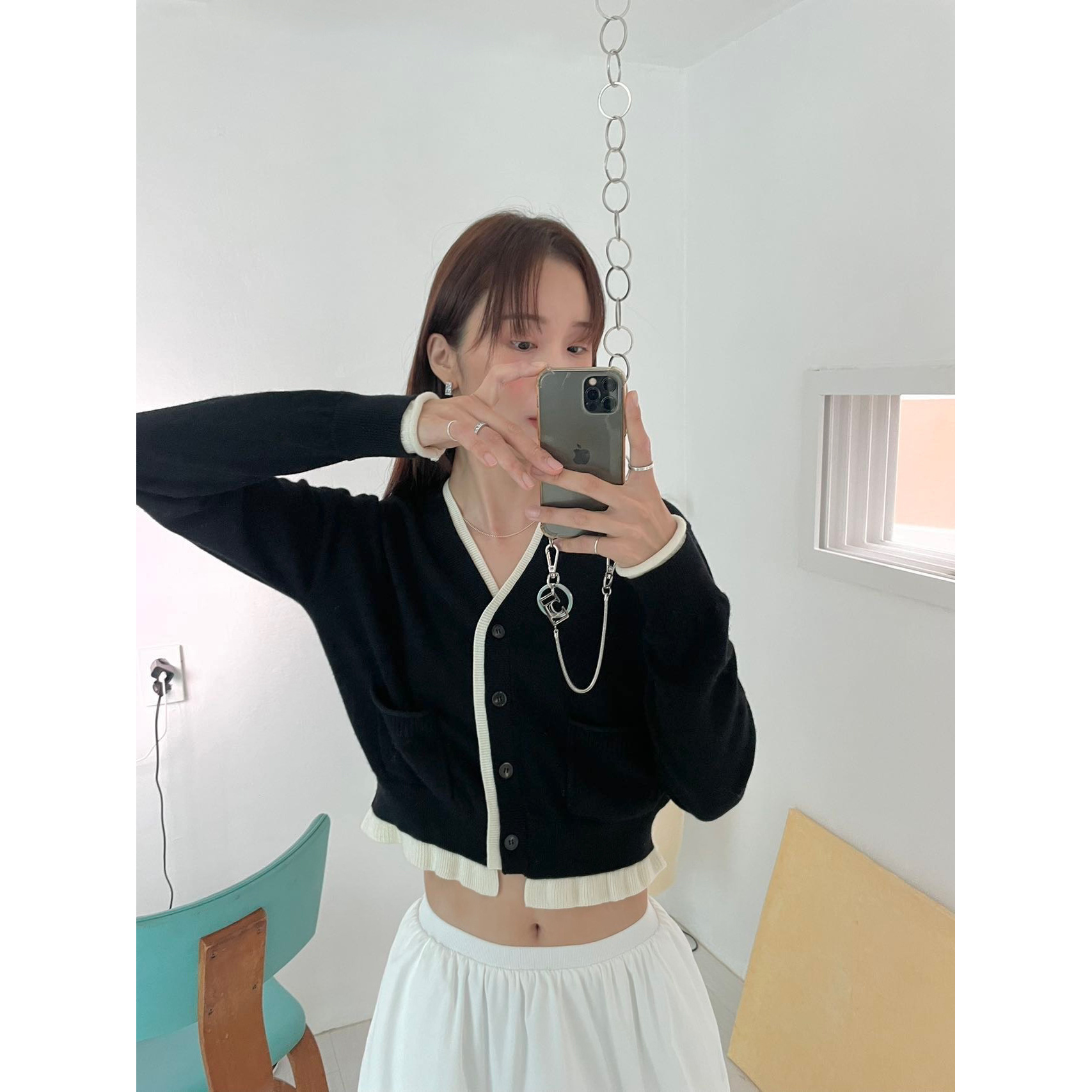 《2025秋冬新品》拼色秋冬长袖宽松百搭毛针织衫 03539