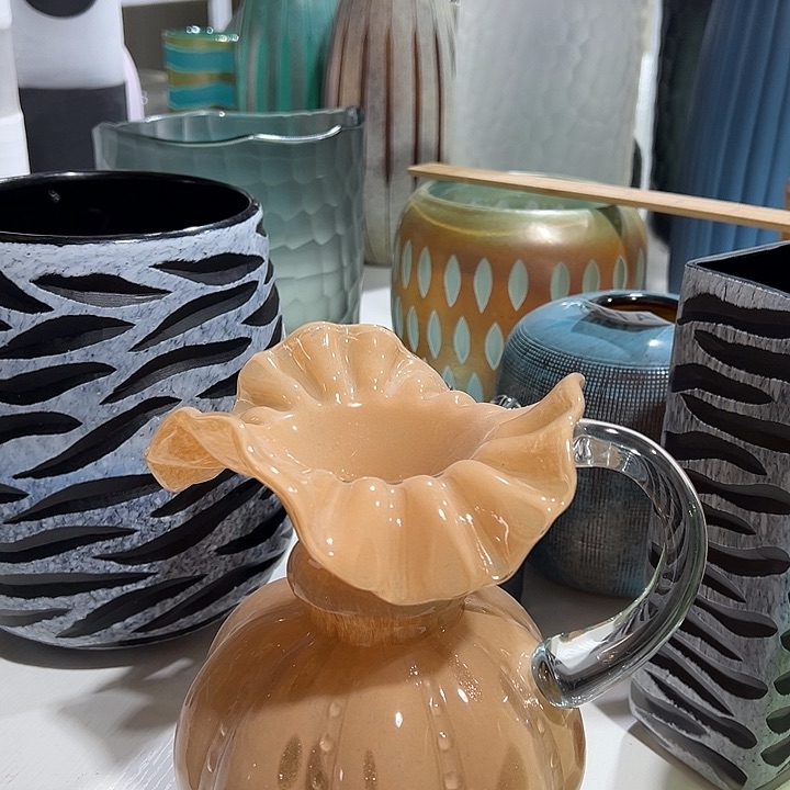 米色洒金花瓶花器高18口6