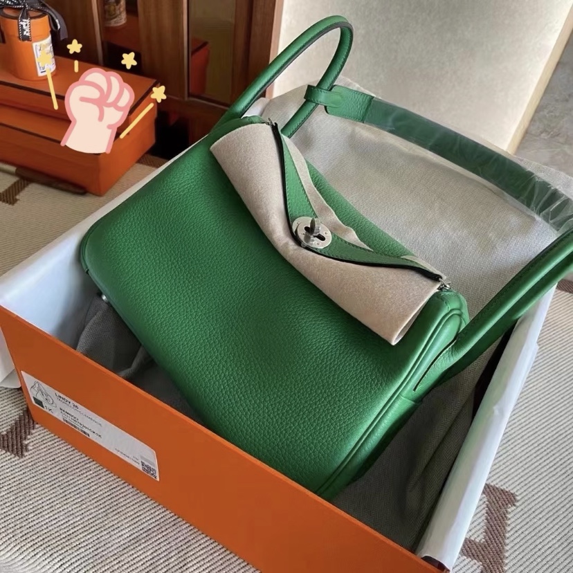 99新 Hermes/爱马仕 爱马仕 lindy26 竹子绿 25110073-04
