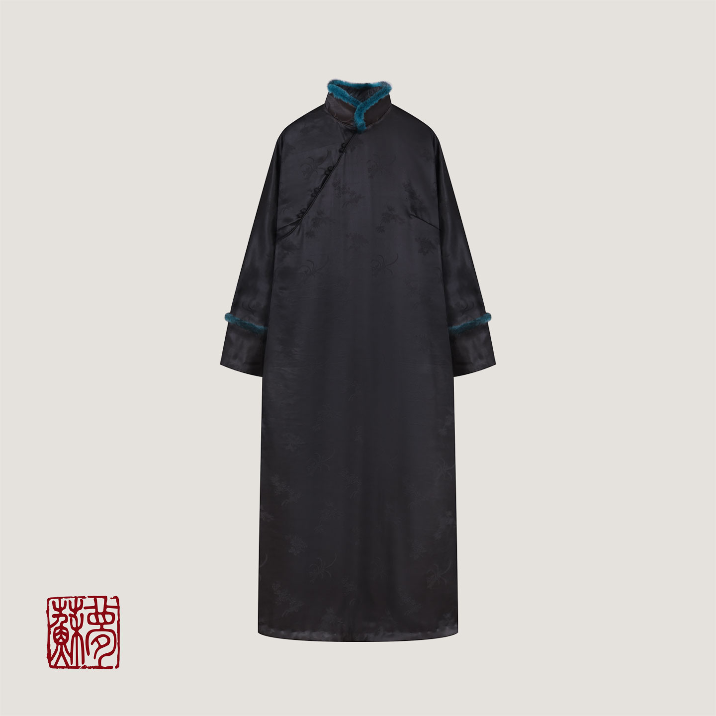 蘇夢【思华容】暮黑香云纱立领棉衣0105351